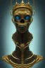 Placeholder: black male African alien, cracks in the voodoo head, wicked, diamond eyes, crown, blood, 8k, finely detailed, photo realistic, leopard style turquoise skull head gold dragon space alien rain skeleton gold teeth silver crown silver space suit spaceships