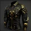 Placeholder: A high detailed 3d render of a fantasy black and gold long black shirt.