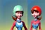 Placeholder: whimsical cartoony character with racing clothes and helmet