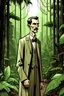 Placeholder: Nikola Tesla in Jung spaziert, süss comic style