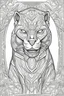 Placeholder: Outline Black Panther coloring page white background pencil sketch style full body, only use online , mandalas style clean line art white background, no shadows and clear and will outlined