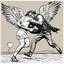 Placeholder: [art by Charles Bukowski] Jacob wrestling with angel