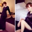 Placeholder: Realistic photo Russian shorthair beautiful 20-years tomboy boyish boylike young wife wide hips in black nightgown in hotel