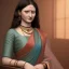 Placeholder: Monalisa wearing a saree, hyper realistic photograph