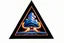 Placeholder: a nuclear explosion cloud, behind an orange glowing omega like shape, all inside an equilateral triangle, radiant lines, oil painting