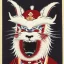 Placeholder: traditional Japanese art, eastern dragon, white fur, fullbody, dog face