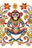 Placeholder: Hindi Folk Art Monkey illustration