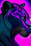 Placeholder: Synthwave panther in monochrome