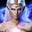 Placeholder: cosmic mage, elf, female, battle mage, epic, cosmic magic, long ears, white hair, face details, pale skin, jewellery, broad shoulders, glowing eyes, sharp ears, cosmic clothes, bright eyes, cosmic eyes, ears shown, light out of eyes, the cosmos in eyes, stars in eyes