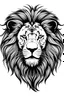 Placeholder: Simple black and white lion drawing in tattoo style