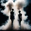 Placeholder: two human silhouettes intermingled in a cloud of smoke, surreal