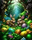 Placeholder: forest Easter, colorful page, cooler background, perfect composition, beautiful detailed intricate insanely detailed octane render trending on artstation, photorealistic, soft natural volumetric cinematic perfect light, chiaroscuro, masterpiece, oil on canvas, raphael, caravaggio, greg rutkowski, beeple, beksinski, giger, black and white still, digital Art, perfect coloer, read,green, blew,white, ((((colorful)))))