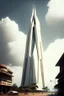 Placeholder: big very tall pointy white dystopian rich uganda city center