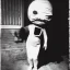 Placeholder: Creepy photo, balaclava, alien, lady, dancing cat