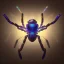 Placeholder: A beautiful portrait of a cyborg spider wite neon color scheme, high key lighting, volumetric light high details psychedelic background