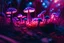 Placeholder: : red and purple bioluminescent Ecplorations shrooms planted in a small thicket of grass, LSD, psychedelic, macro shot, tilt-shift, depth of field, photorealistic, hyper-realistic, glowing light, dark