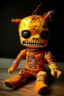 Placeholder: An orange lightning voodoo doll painted by Zosan