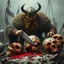 Placeholder: very angry viking cutting heads of stupid russians, lot of blood and decapited
