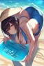 Placeholder: bending over at the beach