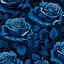 Placeholder: blue and gold rose floral pattern design which has a seamless pattern