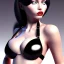 Placeholder: black hair lady model with cat bra