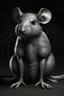 Placeholder: Portrait of a gray anthropomorphic rat, full body