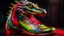 Placeholder: Photoreal gorgeous dragon-shaped nikes by lee jeffries, 8k, high detail, smooth render, unreal engine 5, cinema 4d, HDR, dust effect, vivid colors