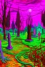 Placeholder: A purplish magenta haunted graveyard with ghosts painted by Vincent van Gogh