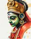 Placeholder: kathakali in watercolor and oil painting style