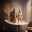 Placeholder: A viking and his wive having a bath, scary, steam punk, realistic, made in octane, cinematic, ultra-realistic, extremely detailed octane rendering, 8K, VRAY Super Real ar 2:3, dof photorealistic futuristic 50mm lens hard lighting dark gray tintype photograph, realistic lighting, sepia color