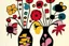 Placeholder: Flowers in a vase in the style of Paul klee ink transfer
