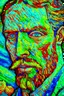 Placeholder: Van gough inspirated anime close up portrait, impasto style