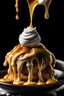 Placeholder: banana dripping in whipped cream and caramel sauce