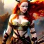 Placeholder: portrait 'beautiful Sexy busty Redhead Sif',Braids,horned helmet, celtic tattoed,painting by gaston bussiere, greg rutkowski, yoji shinkawa, yoshitaka amano, tsutomu nihei, donato giancola, tim hildebrandt, oil on canvas, cinematic composition, extreme detail,fit full head inside picture,32k