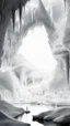 Placeholder: Imaginary Landscape of a caves in multiple layers underground all white