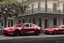 Placeholder: A Tesla 'Model S' is parked, on the streets of New Orleans. (CINEMATIC, WIDE ANGLE LENS, PHOTO REAL)