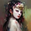 Placeholder: girl with a mask Contemporary art.