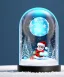 Placeholder: Snow globe, Santa toddler, full body, hyper realistic