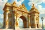 Placeholder: ornate baroque entrance gate, Arc de Triomphe, beautiful gilded building, fantasy art painting