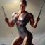 Placeholder: bodybuilder woman holding rifle gerald brom