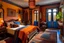 Placeholder: in a very bagatically furnished Moroccan-style bedroom