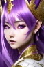 Placeholder: Detailed cute anime Kunoichi elven girl queen, purple hair buns, purple bangs, white latex bodysuit, intricate details, full body portrait, keep head in frame, slight smile, white Japanese motif, concept art, highly detailed, digital painting, concept art, sharp focus, illustration, art by Yoji Shinkawa, WLOP and greg rutkowski and alphonse mucha and artgerm and yanjun Chen and Junji ito and Makoto Shinkai, HDR, octane render