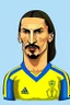 Placeholder: Zlatan Ibrahimovic Swedish football player cartoon 2d