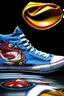 Placeholder: A converse sneaker, superman animation all over sneaker