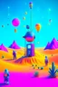 Placeholder: beeple THE ONLY LIMIT IS YOUR IMAGINATION in the sandbox with bucket and spade and bitcoins fighting aliens cyborgs and penguins and punks