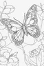 Placeholder: Outline art for cute coloring pages with butterfly with glasses, full body, white background, sketch style, only use outline, clean line art, no shadows and clear and well outlined.