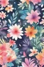 Placeholder: multi color vector floral watercolor seamless pattern