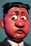 Placeholder: Waist up muppet Portrait, Kim Jong-un muppet doll, black suit, photo studio, red background, unreal engine 5, concept art, art station, god lights, ray tracing, RTX, lumen lighting, ultra detail, volumetric lighting, 3d.