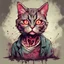 Placeholder: Tabby Cat in Zombie art style