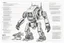 Placeholder: Black and white technical drawing showcasing an advanced Yeti robot with lots of weapons and defences. Annotations detail its powers and capabilities.